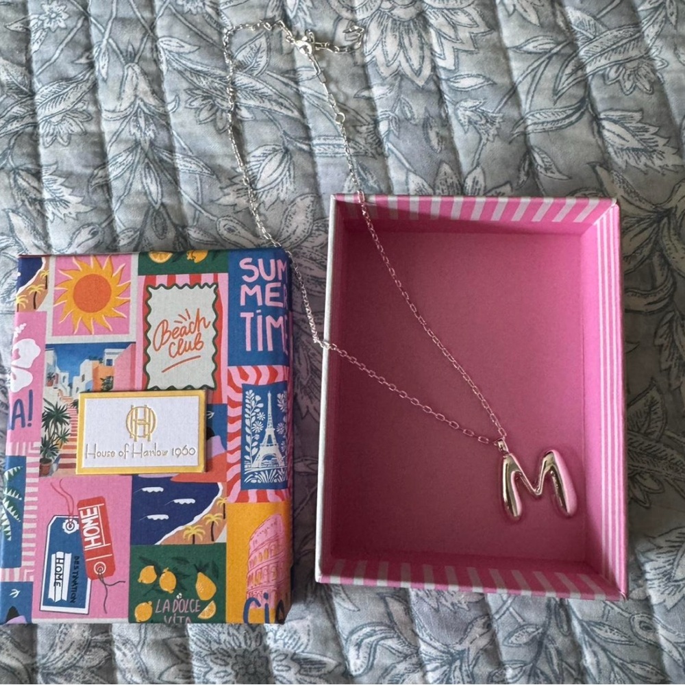 House of Harlow 1960 Silver 'M' Pendant Necklace